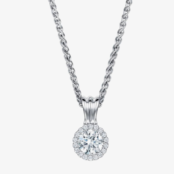 Geoghegan Cannele 18ct White Gold Diamond 0.33ct Halo Cluster Pendant CAN68/W