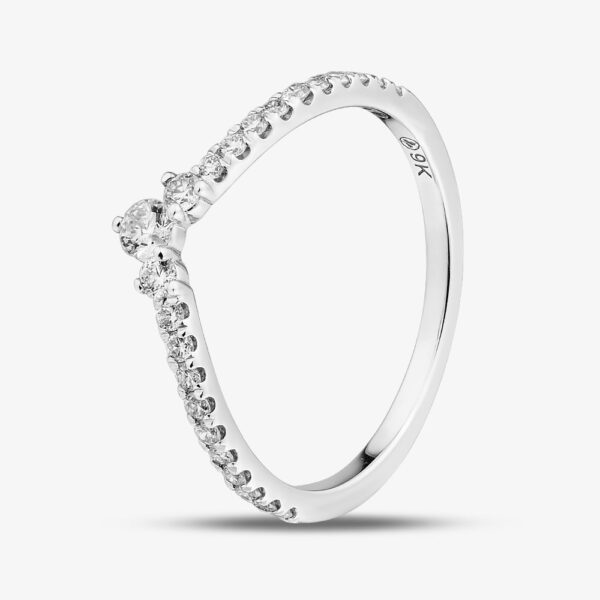 9ct White Gold 0.33ct Diamond Fancy Wishbone Ring 50M56WG/33-10 O