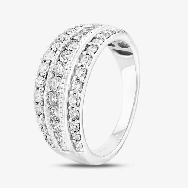 Pure Brilliance 9ct White Gold 1.00ct Diamond Multi-Set Three Row Ring THR18910-100 U WG