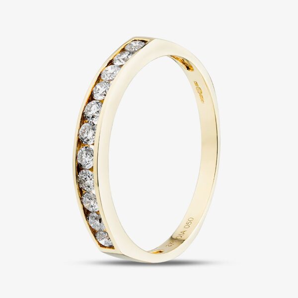 9ct Yellow Gold 0.50ct Diamond Channet Set Half Eternity Ring PR03633Y T 1/2