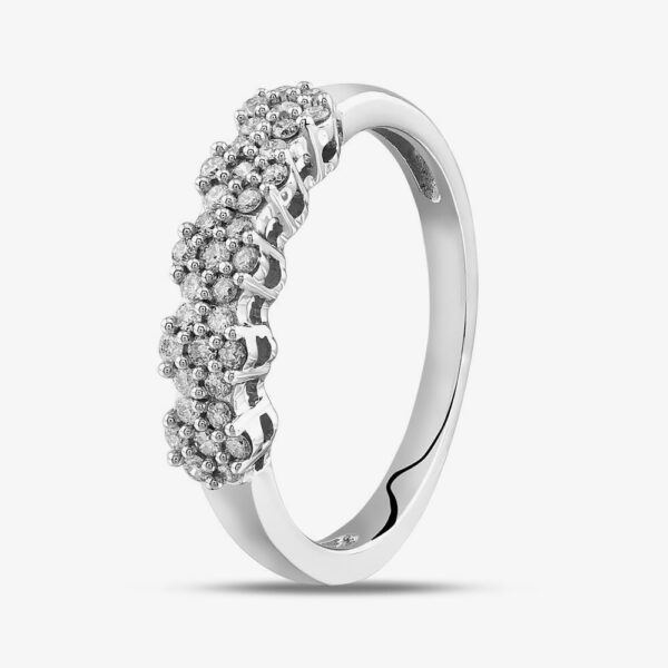 Pure Brilliance 9ct White Gold 0.50ct Diamond Flower Cluster Ring THR19157-50 O (WG)