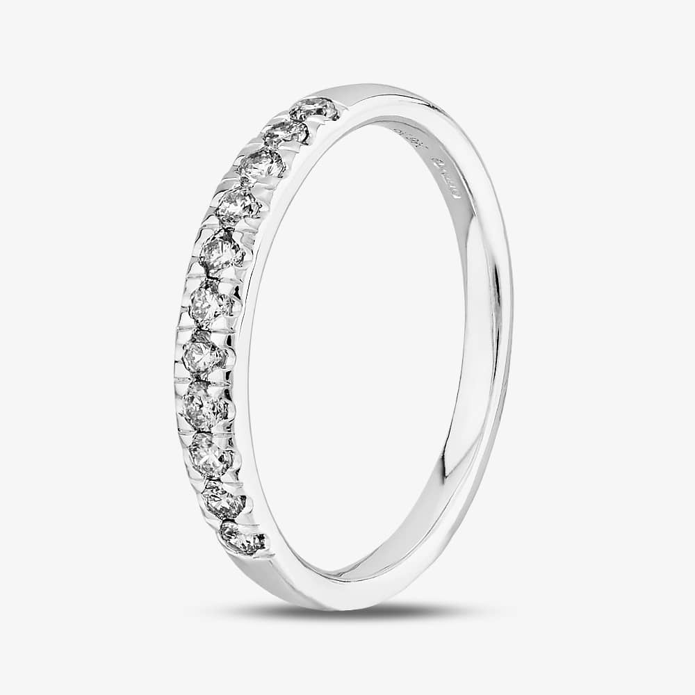 9ct White Gold 0.33ct Diamond Pave Set Half Eternity Ring THR15238-33TP K