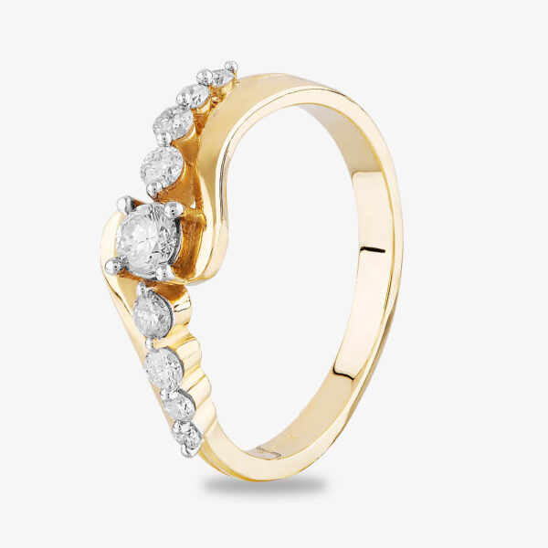 9ct Yellow Gold 0.50ct Diamond Gradient Twist Ring THR14454-50V O