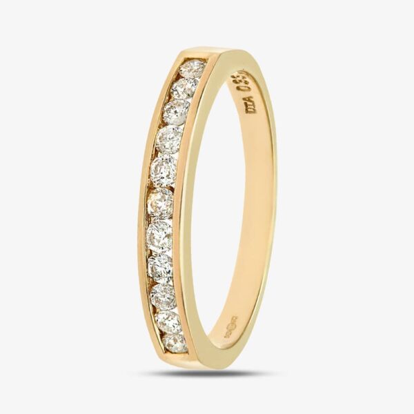 9ct Yellow Gold 0.25ct Diamond Channel Set Half Eternity Ring PR03626Y Q