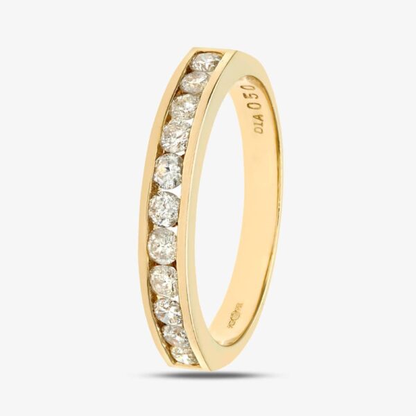 9ct Yellow Gold 0.50ct Diamond Channel Set Half Eternity Ring PR03633Y K