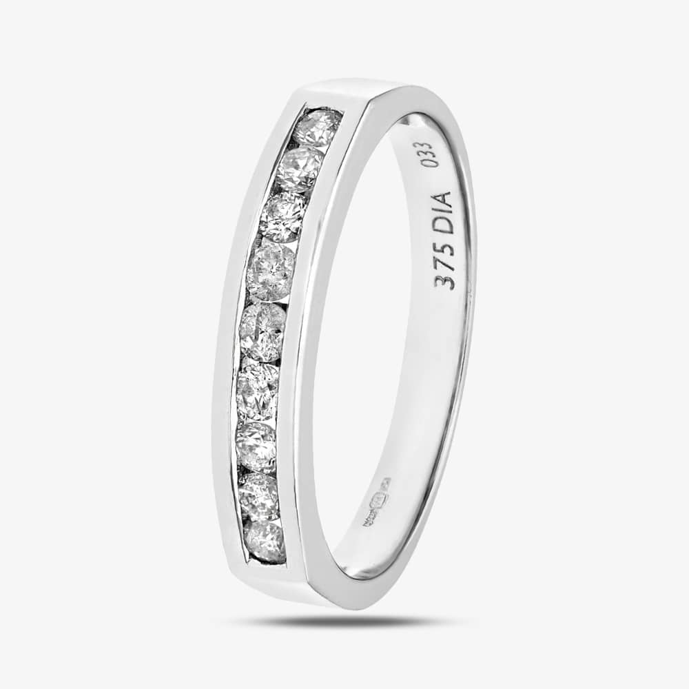 9ct White Gold 0.33ct Diamond Channel Set Half Eternity Ring PR03700W K