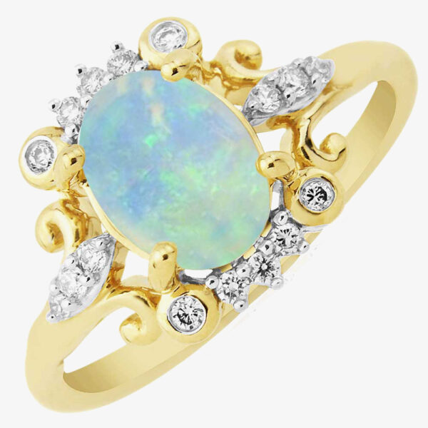 9ct Opal and Diamond Fancy Ring DOR1433 N