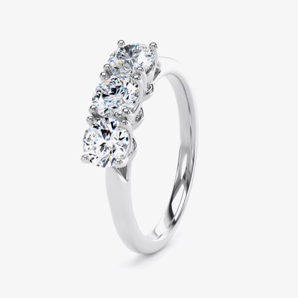 Platinum 0.50ct Brilliant Cut Diamond Trilogy Ring M3R02-020-050-PT-G-SI1 N