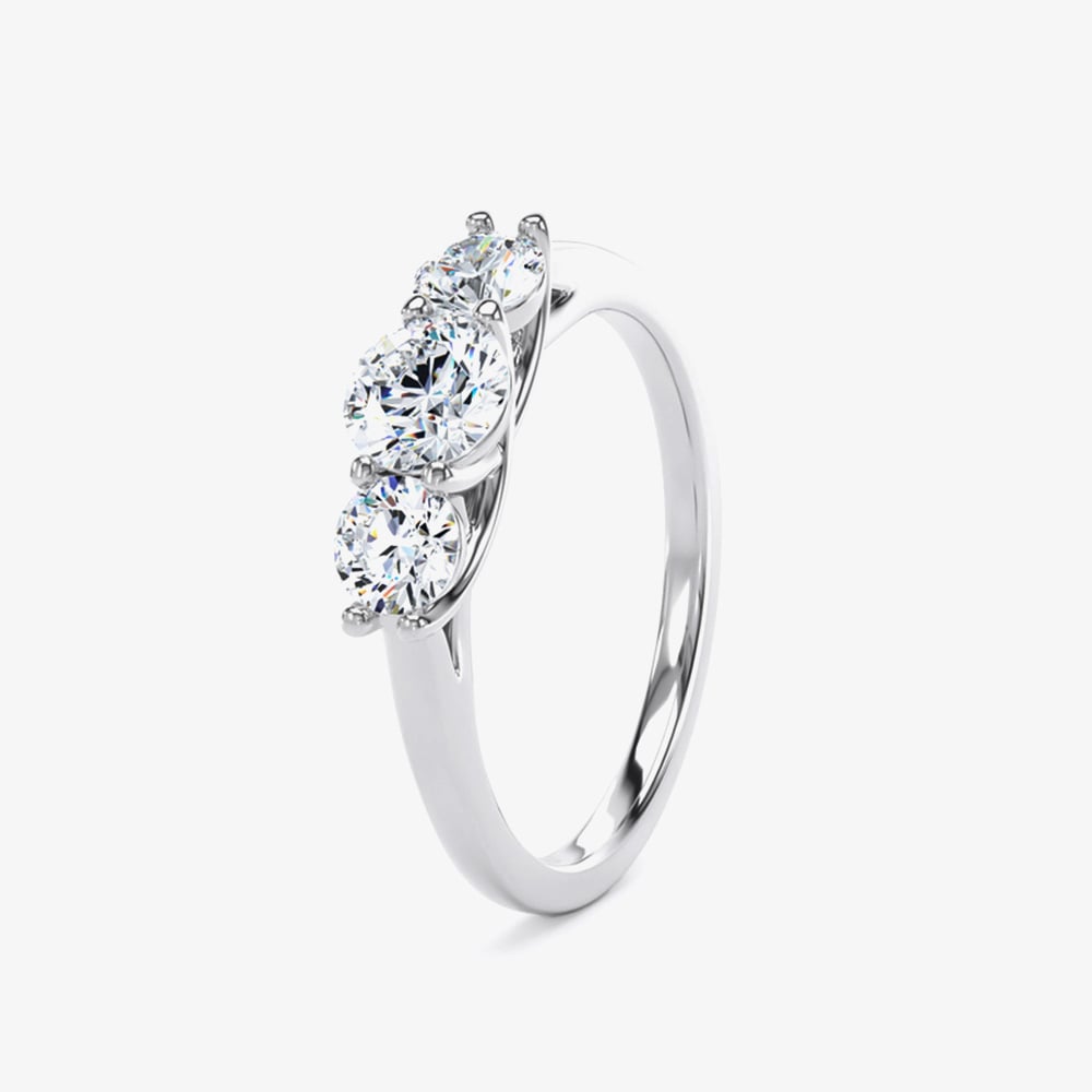 Platinum 0.50ct Brilliant Cut Diamond 3 Stone Trilogy Ring M3R01-025-050-PT-G-SI1 L