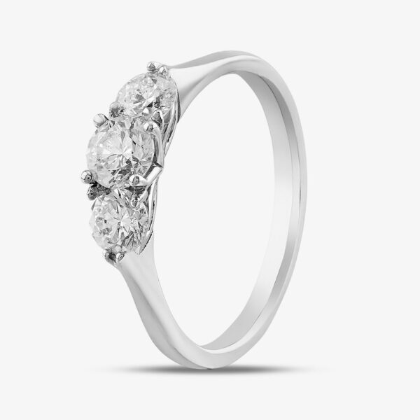 Platinum 0.75ct Brilliant Cut Diamond Three Stone Ring 10527/PL/DQD75 L