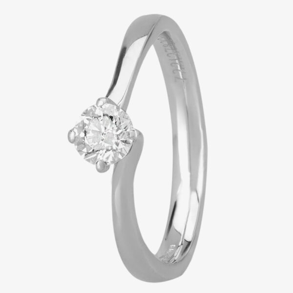 Signature Collection Platinum GIA Certificated Four Claw Diamond Twist Solitaire Ring RI-137(.40CT PLUS)-F/VS2/0.40ct