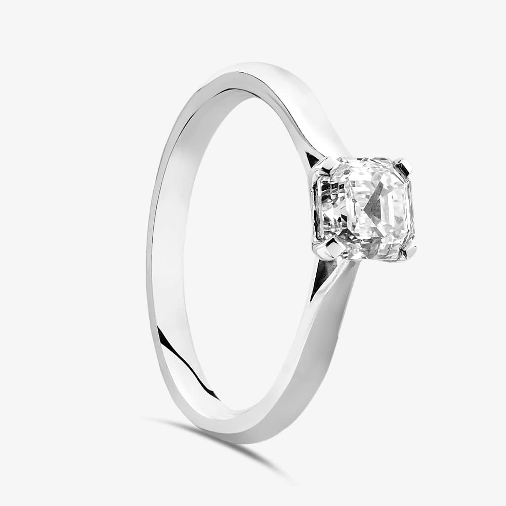 Brown & Newirth Platinum 1.00ct Asscher Cut Diamond Solitaire Ring MENWF340F1 PL/24-09-15 M