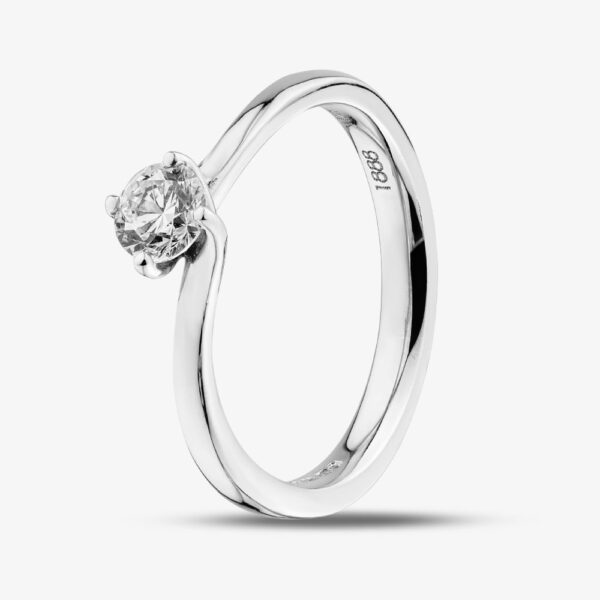 1888 Collection Platinum Certificated 0.33ct Round Cut Diamond Twist Solitaire Ring RI-137(.33CT PLUS)