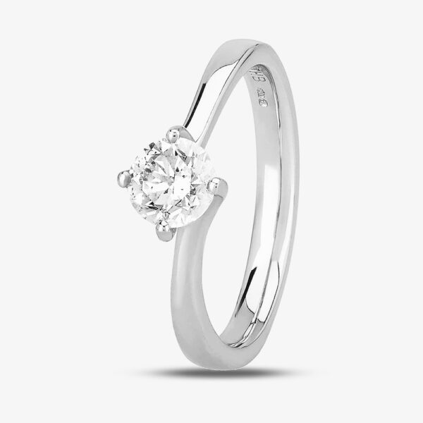 1888 Collection Platinum 0.70ct Diamond Twisted Solitaire Ring RI-137(.70CT PLUS)- F/SI2/0.70ct