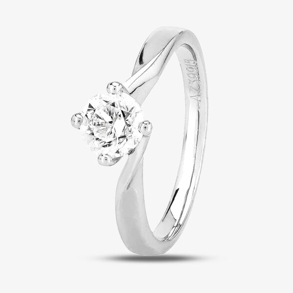 1888 Collection Platinum 0.70ct Diamond Twisted Solitaire Ring RI-1027(.70CT PLUS)- G/SI1/0.70ct