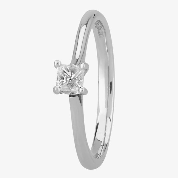 1888 Collection Platinum 0.25ct Princess-Cut Diamond Classic Solitaire Ring RI-2022(.25CT PLUS) H/VS2/0.28ct