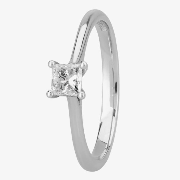1888 Collection Platinum 0.33ct Princess-Cut Diamond Classic Solitaire Ring RI-2022(.33CT PLUS) H/VS1/0.33ct