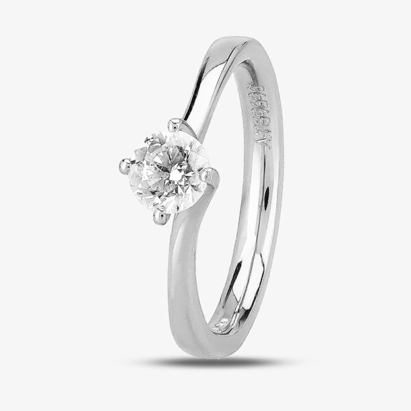 1888 Collection Platinum 0.60ct Diamond Twisted Solitaire Ring RI-137(.60CT PLUS)- F/SI2/0.60ct