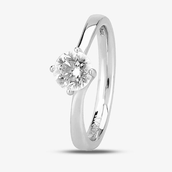 1888 Collection Platinum 0.80ct Diamond Twisted Solitaire Ring RI-137(.80CT PLUS) G/SI1/0.80ct