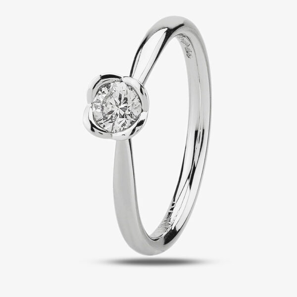 Platinum Solitaire Flower ring ri-1202 (.33CT PLUS)