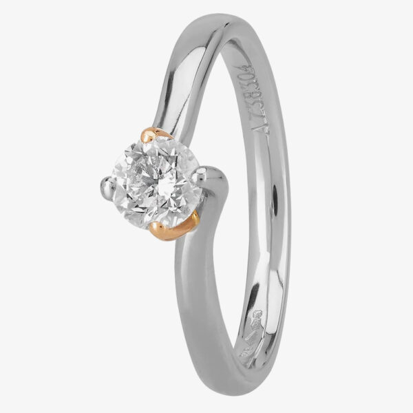 1888 Collection Two-Tone 0.50ct Brilliant-Cut Diamond Twisted Solitaire Ring RI-2136(.50CT PLUS)- H/SI1/0.50ct