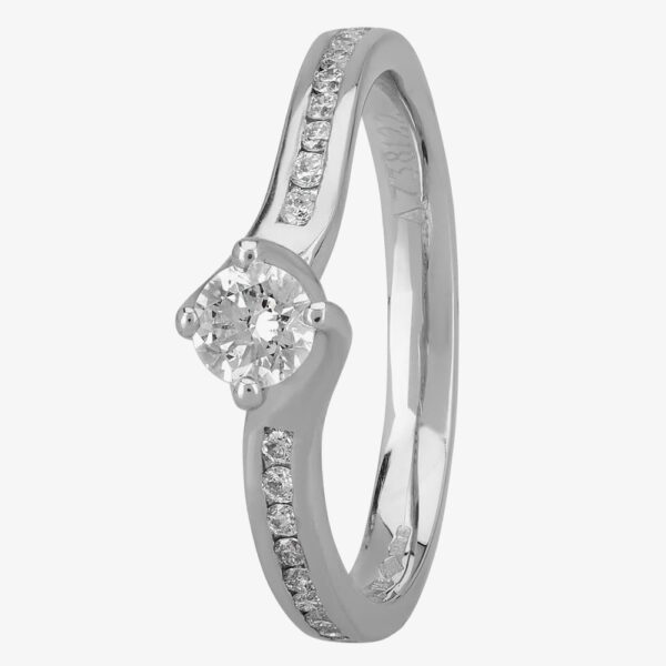 1888 Collection Platinum 0.25ct Channel-Set Diamond Solitaire Ring RI-1191(.25CT PLUS)- H/SI2/0.25ct