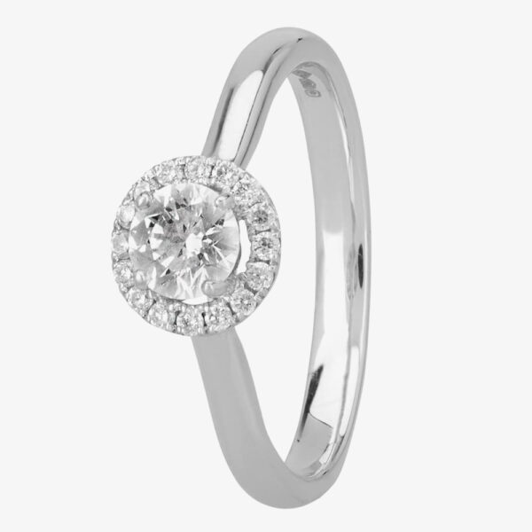1888 Collection Platinum 0.33ct Diamond Floating Halo Ring DSR21(.33CT PLUS)- F/SI2/0.49ct