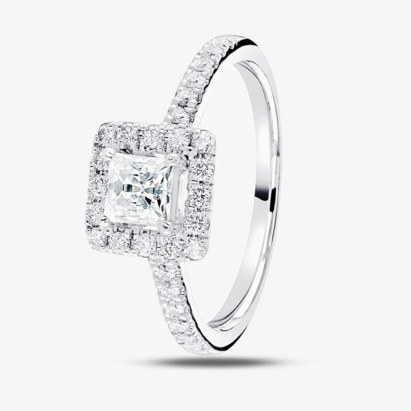 1888 Collection Platinum 0.40ct Princess-Cut Diamond Halo Ring RC2022(4.0).40CT PLUS E/SI2/0.78ct
