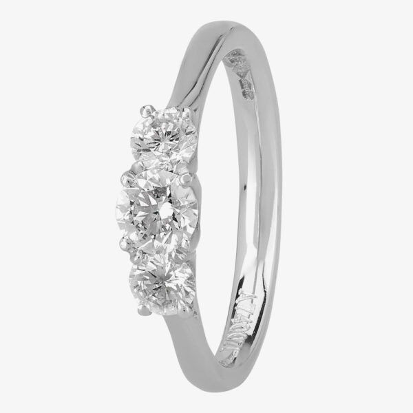 1888 Collection Platinum 0.75ct Diamond Trilogy Ring R3-145(.75CT PLUS) G-H/ VS2-SI1/0.76ct