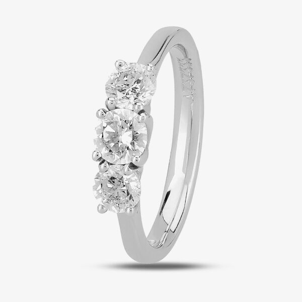 1888 Collection Platinum 1.00ct Diamond Trilogy Ring R3-145(1.00CT PLUS)- H/SI2/1.05ct