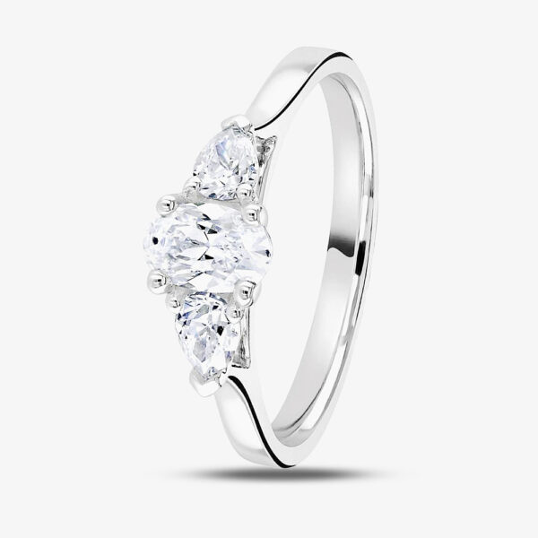 1888 Collection Platinum 1.00ct Multi-Cut Diamond Three Stone Ring R3-2034(5X3)(1.00CT PLUS)- G/SI1/1.18ct
