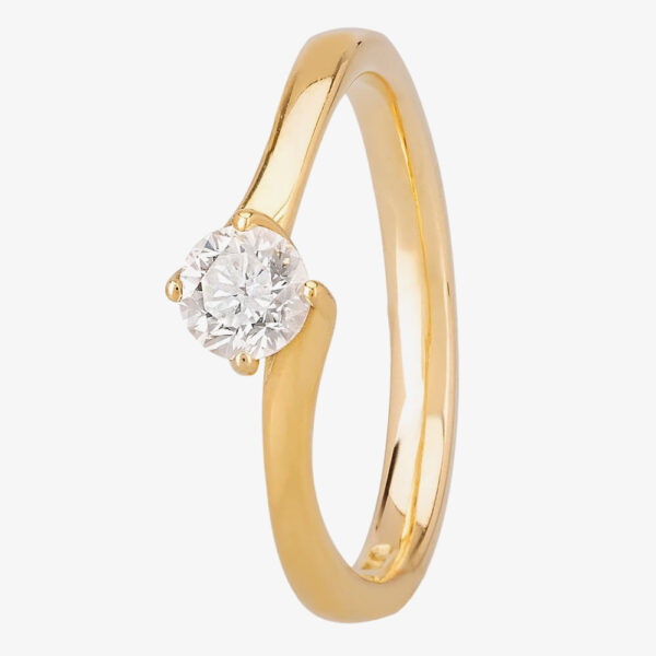 1888 Collection 18ct Gold 0.25ct Diamond Twisted Solitaire Ring RI-137(.25CT PLUS) - F/SI2/0.25ct