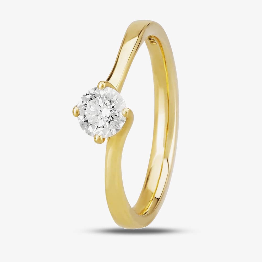 1888 Collection 18ct Gold 0.50ct Diamond Twisted Solitaire Ring RI-137(.50CT PLUS) H/SI2/0.50ct