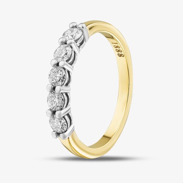 1888 Collection 1888 Collection 18ct Yellow Gold Certificated 0.50ct Round Cut Diamond Five Stone Ring HET1001(.50CT PLUS)