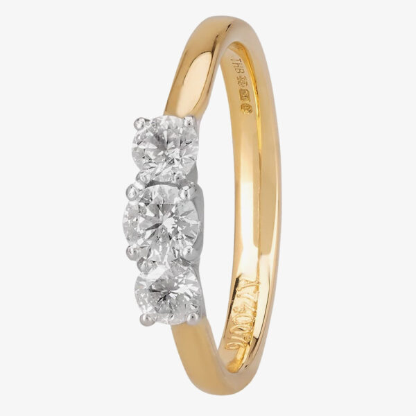 1888 Collection 18ct Gold 0.57ct Diamond Trilogy Ring R3-145(.57CT PLUS)- H/SI2/0.57ct