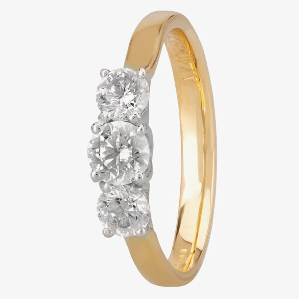 1888 Collection 18ct Gold 0.75ct Diamond Trilogy Ring R3-145(.75CT PLUS) G-H/SI1-SI2/0.80ct