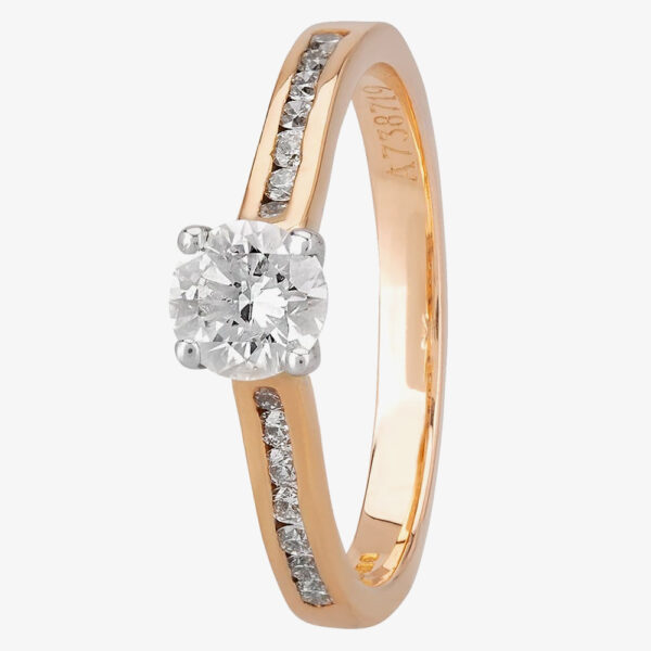 1888 Collection 18ct Rose Gold 0.50ct Diamond-Set Solitaire Ring RI-138(.50CT PLUS)- F/SI2/0.50ct