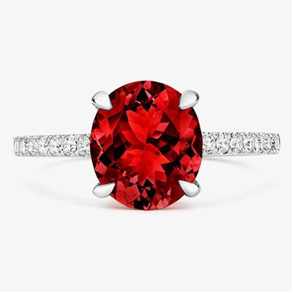 Tivon 18ct White Gold Diamond & 2.82ct Tourmaline Cocktail Ring RW-1433-PT