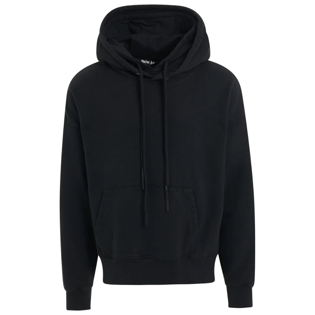 Palm Angels Mens Patched Stars Black Vintage Hoodie - Size Large