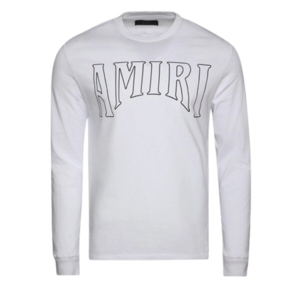 Amiri Mens Sun Logo Long Sleeve White T-Shirt Cotton - Size X-Large