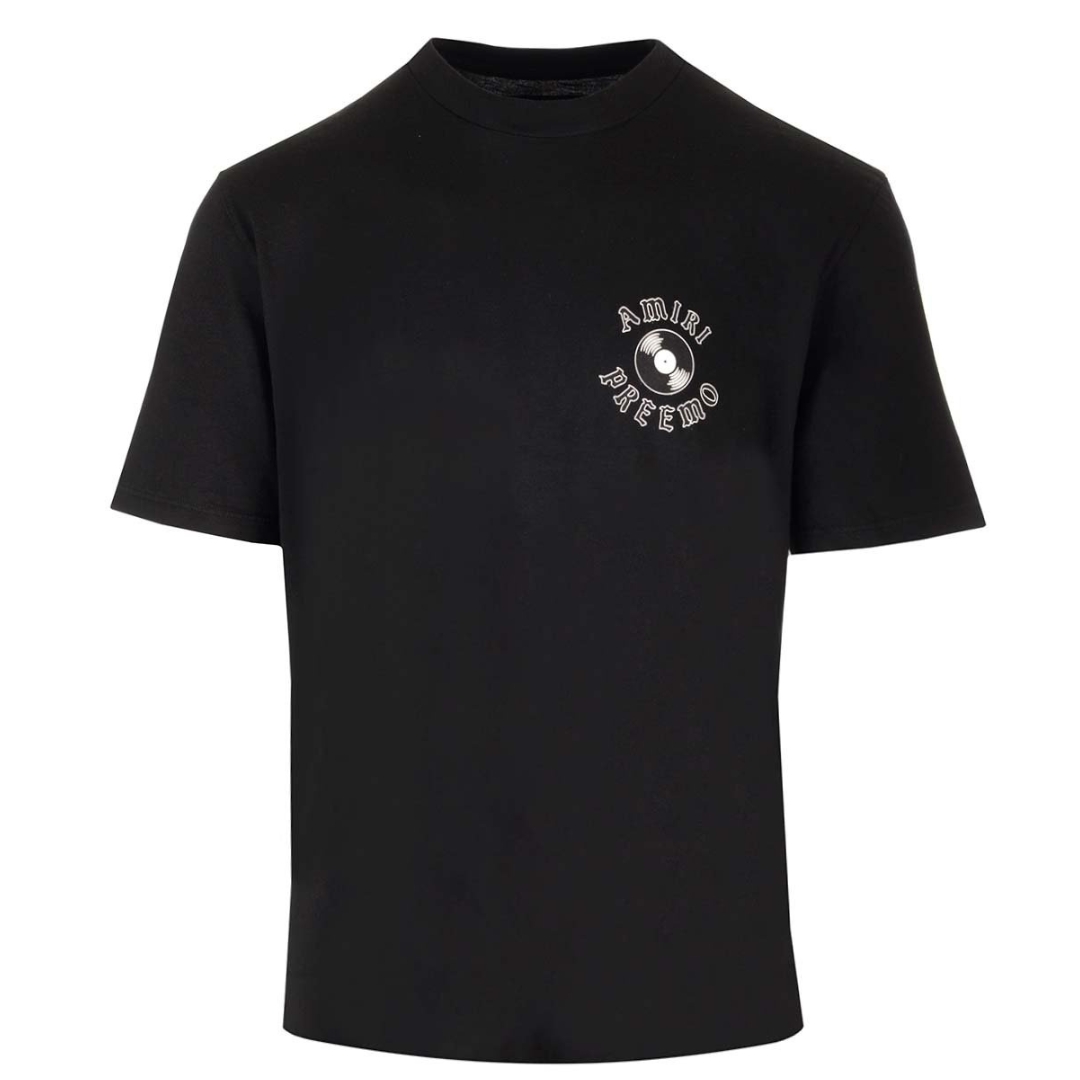 Amiri Mens Premier Records Logo Black T-Shirt Cotton - Size Small