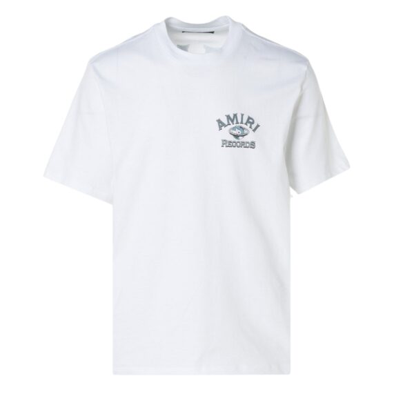 Amiri Mens Global Records Logo White T-Shirt Cotton - Size 2XL