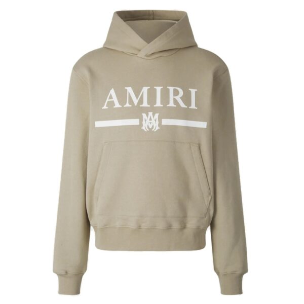Amiri Mens MA Bar Logo Beige Hoodie Cotton - Size 2XL