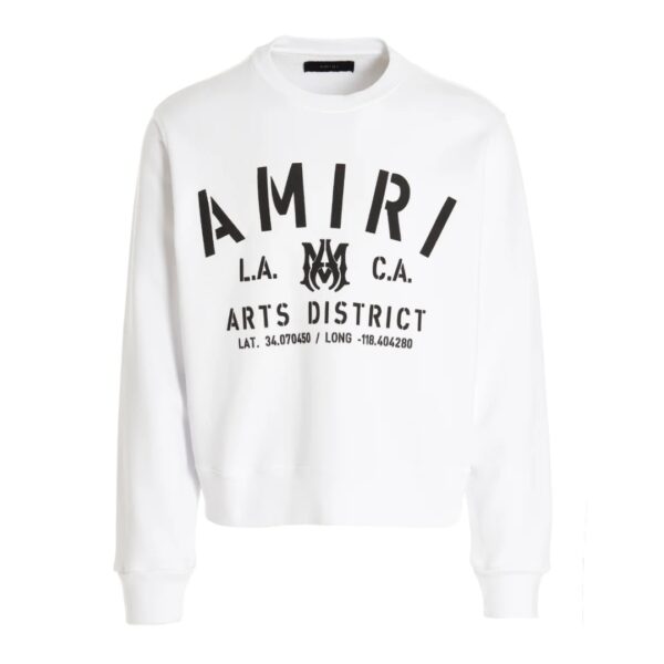 Amiri Mens Stencil Logo White Sweatshirt Cotton - Size Medium