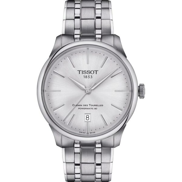 Tissot Chemin Des Tourelles Powermatic 80 Mens Silver Watch T1398071103100 Stainless Steel - One Size