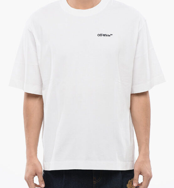 Off-White Mens Embroidered TATTOO ARROW SKATE Crewneck T-Shirt in White Cotton - Size 2XS