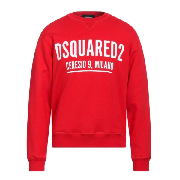 Dsquared2 Mens Ceresio Logo Crewneck Red Sweatshirt Cotton - Size Medium