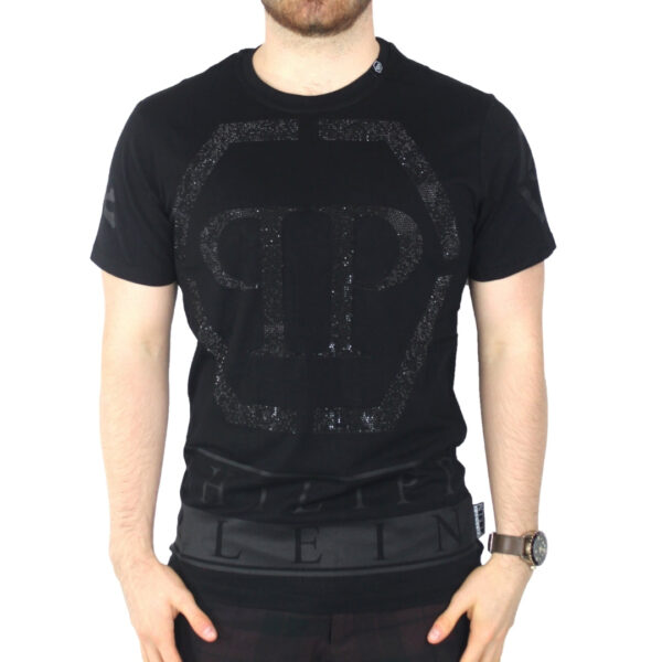 Philipp Plein Mens Theo Black T-Shirt Cotton - Size Small