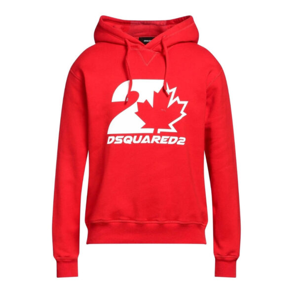 Dsquared2 Mens Cool Fit Maple Leaf Red Hoodie Cotton - Size Large