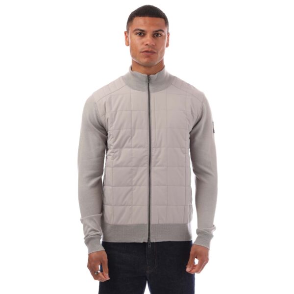 Belstaff Mens Kelbrook Zip Cardigan in Grey Wool - Size 2XL